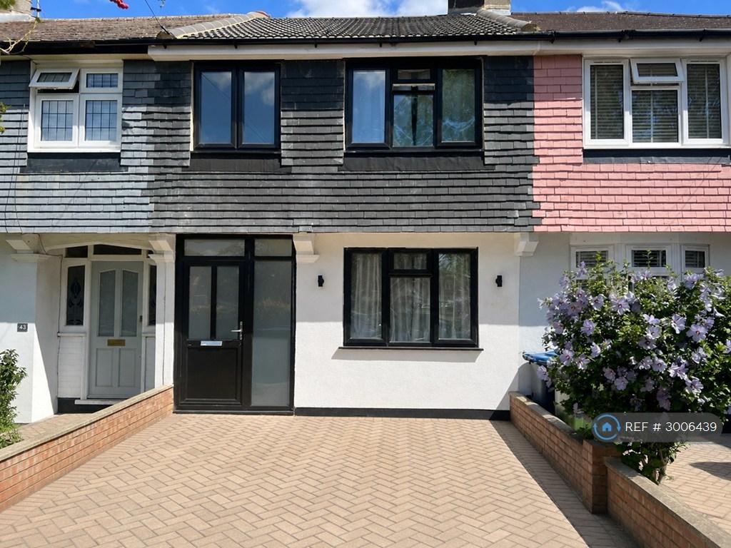 Semi-detached house exterior, driveway
