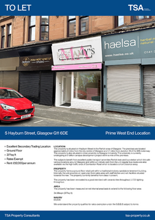 Retail property (high street) to rent, 3-9 Hayburn St Glasgow G11 6DE
