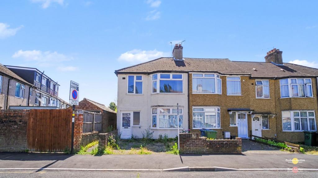 Semi-detached house exterior, driveway