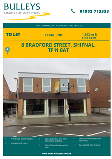 Retail property (high street) to rent, 8 Bradford St Shifnal TF11 8AT
