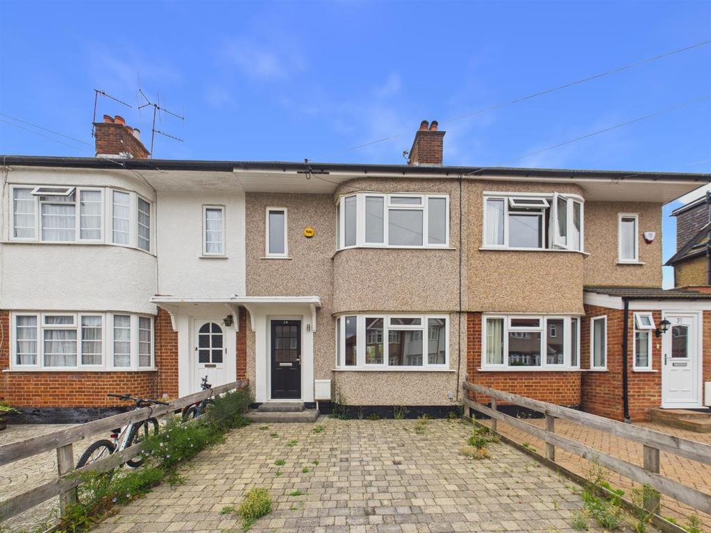 Semi-detached house exterior, driveway