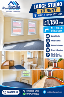 Studio to rent, Ripple Road, Barking IG11