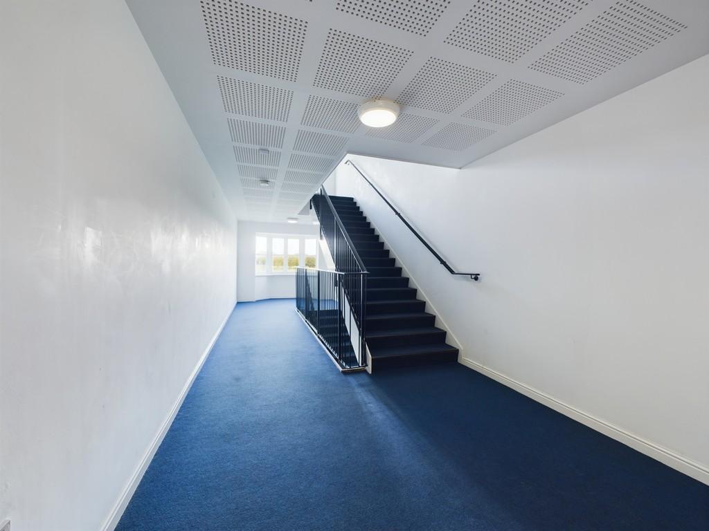 Block hallway and stairwell