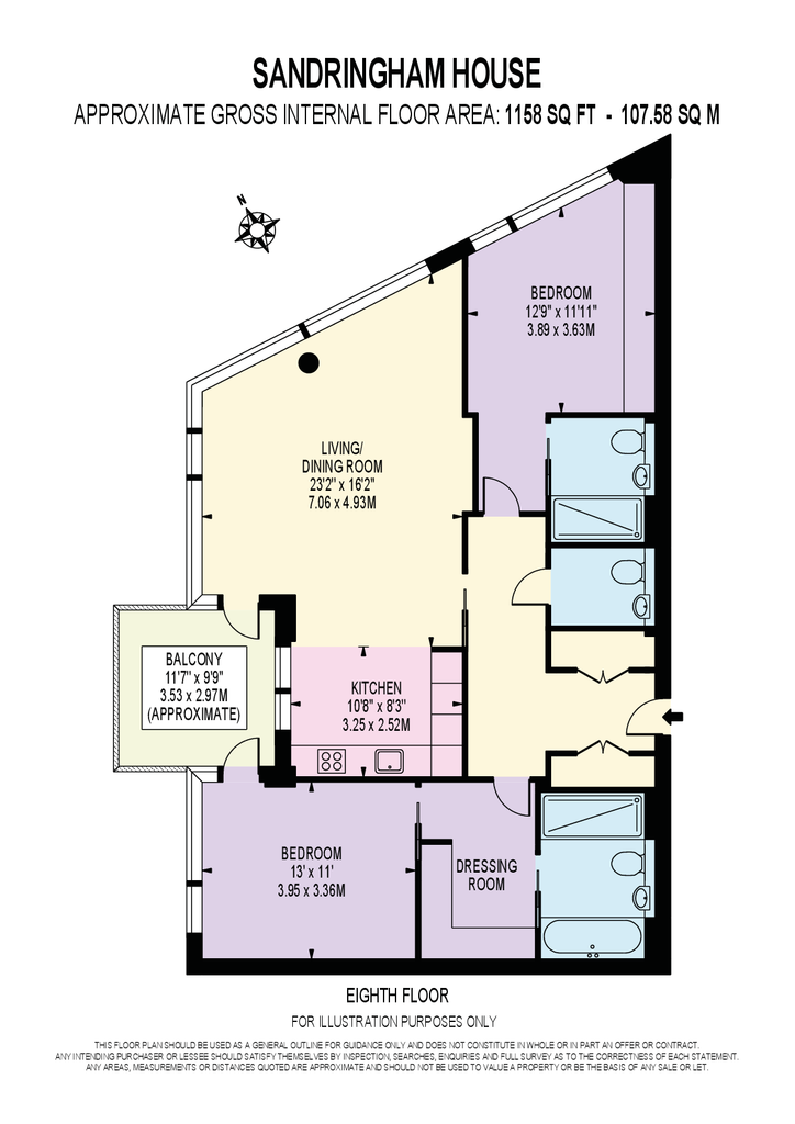 Sandringham House Earl S Way Tower Bridge London Se1 2 Bed Flat Floorplan