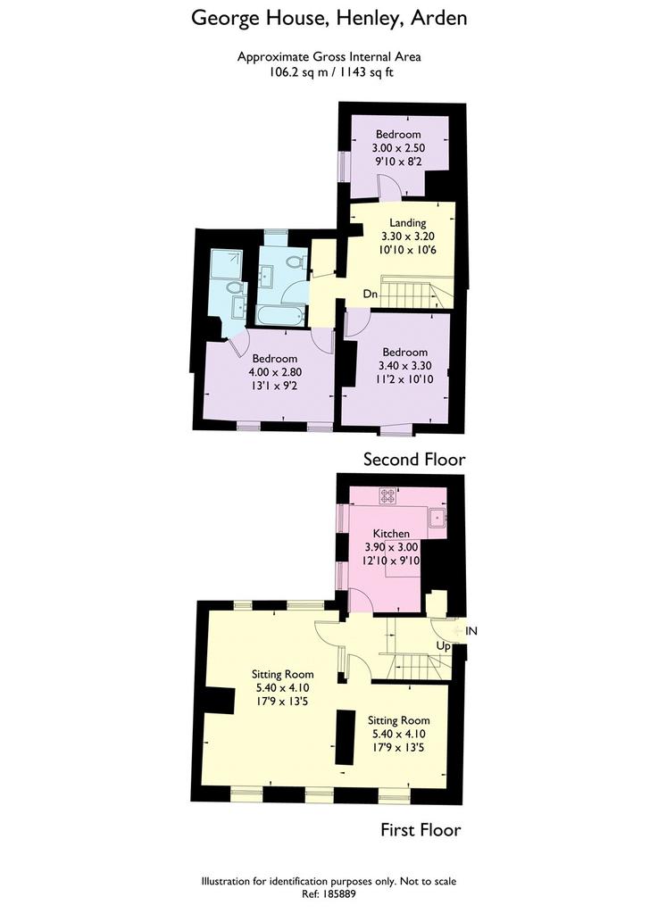 High Street, Henley-In-Arden, B95 3 bed maisonette for 