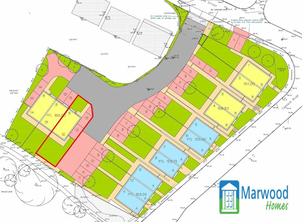 New Build, Plot 12, Burgoyne Street, Cannock 3 bed end of terrace house