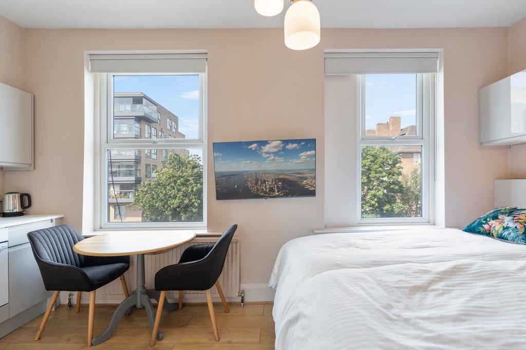 Studio apartment interior, studio