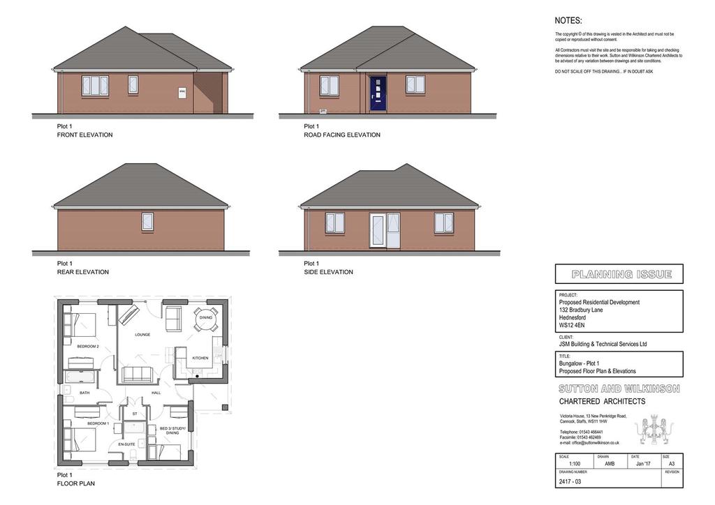 3 Bedroom Bungalow Floor Plan With Elevation