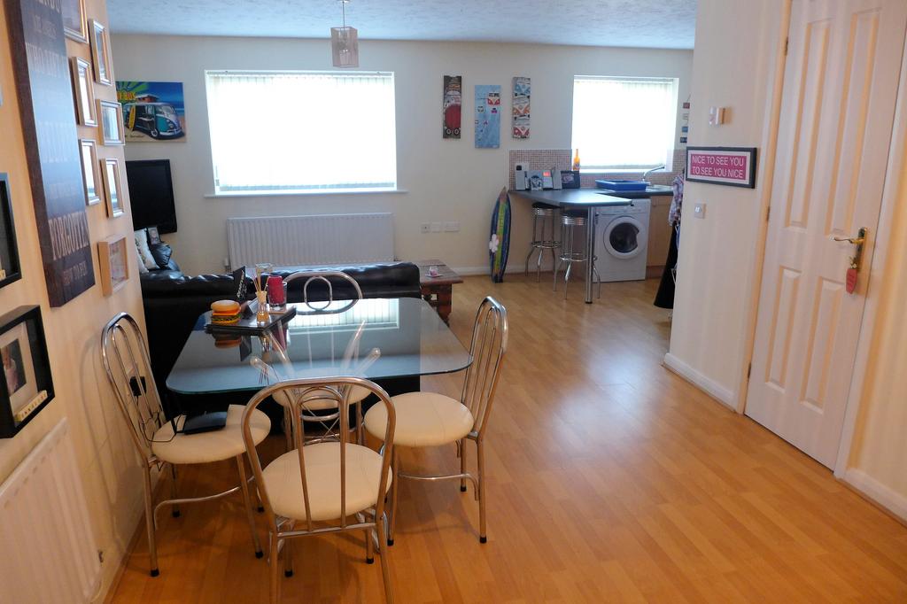 Open plan lounge, dining area, kitchen