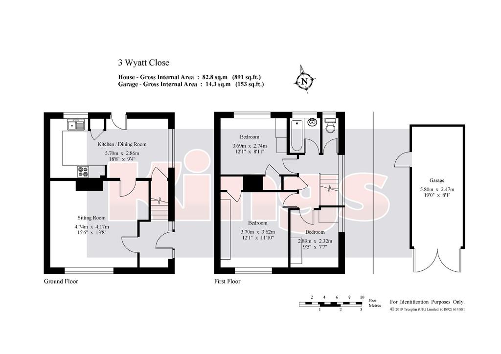 Borough Green, Kent 3 bed semidetached house £350,000