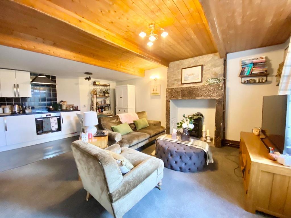 Lounge with ingle nook fire
