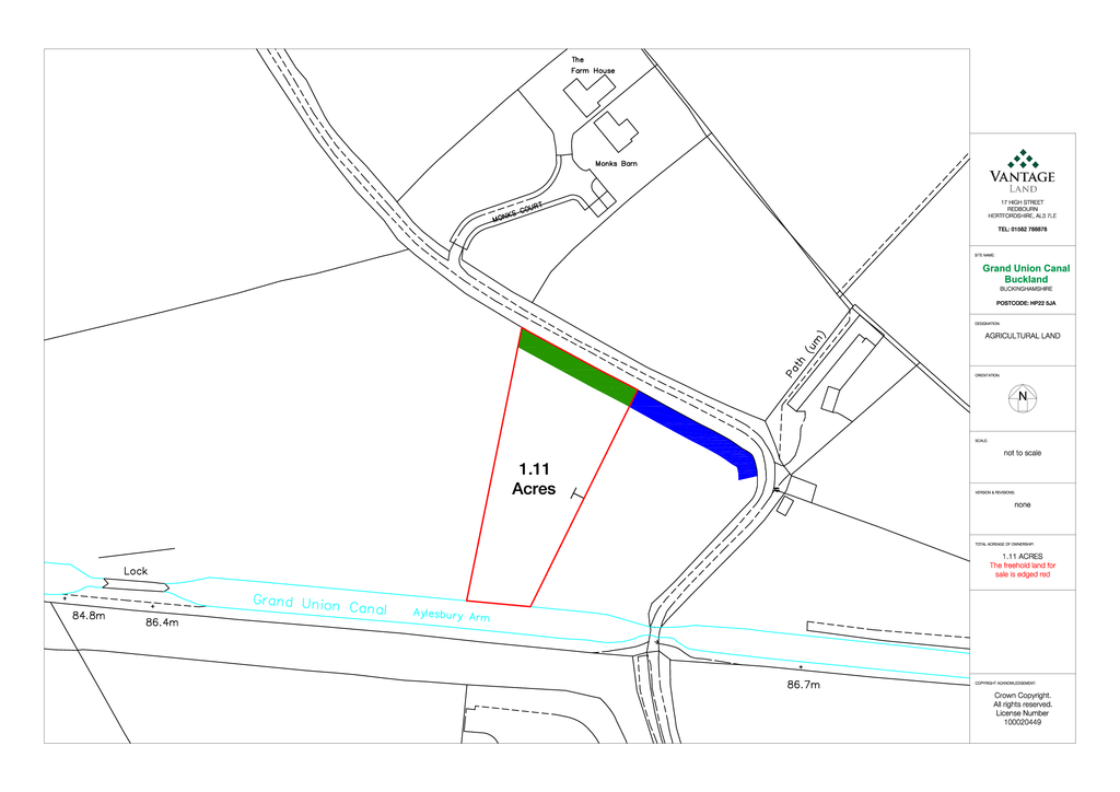 Grand Union Canal, Buckinghamshire, HP22 5JA Land for sale £39,000