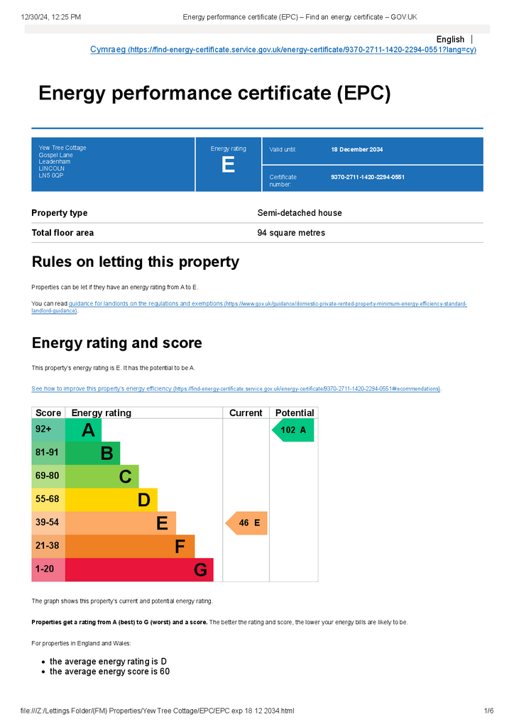 EPC Certificate