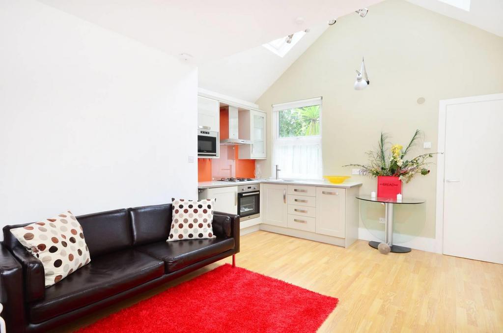 Vaulted ceilings in reception room