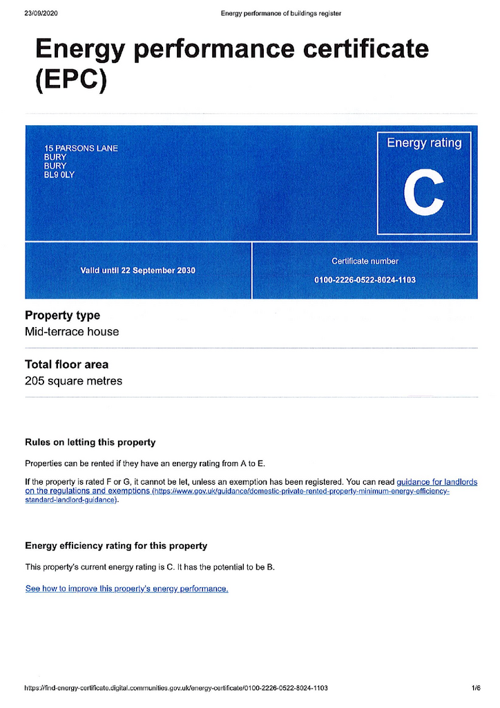EPC Certificate