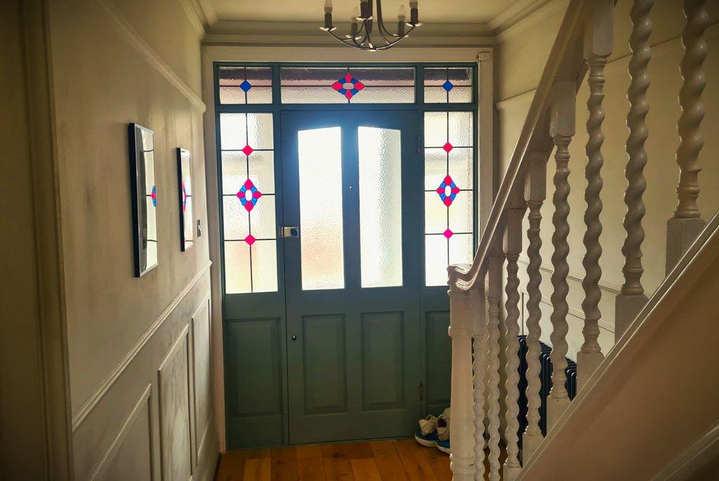 Front door stained