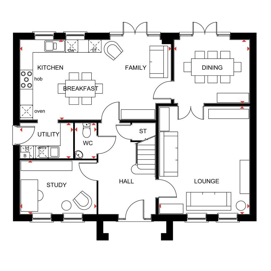 Plot 59 Lichfield At David Wilson Homes Mickleover Kensey Road 