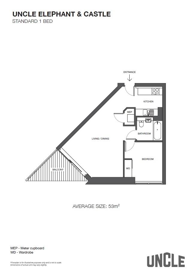 1 bedroom floor plan