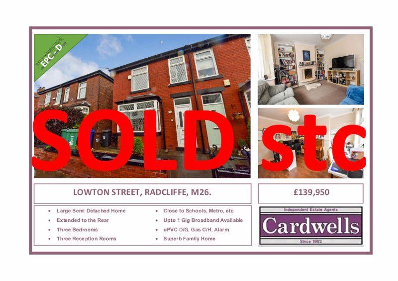 Lowton Street, Radcliffe 3 bed semidetached house £139,950