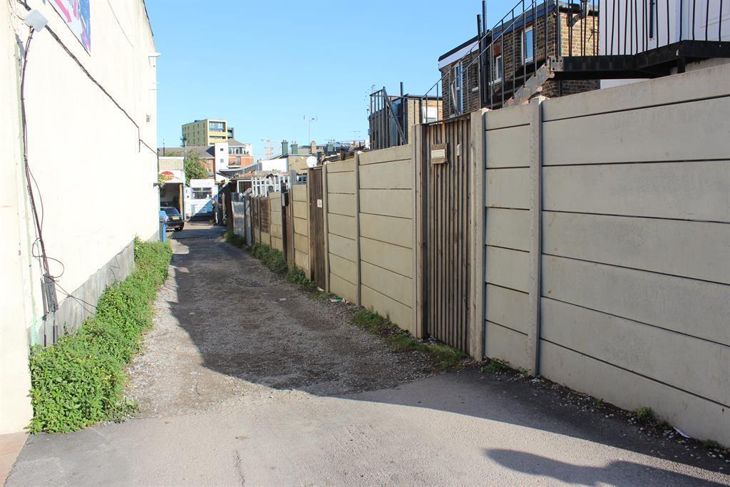 Service road access to front gate