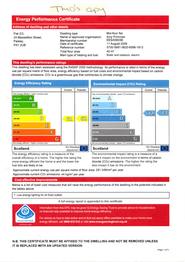 EPC Certificate