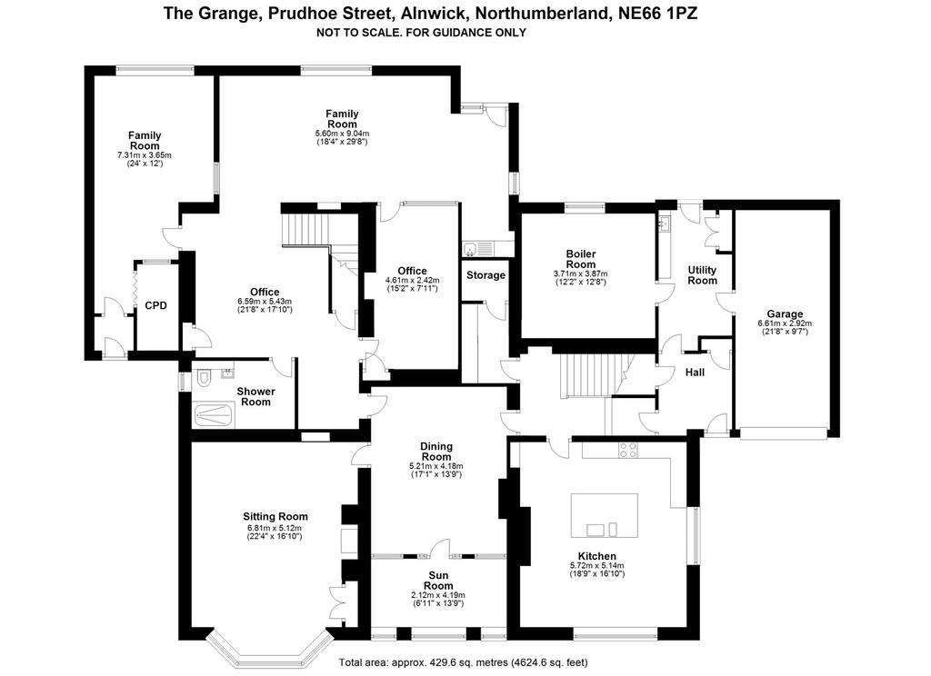 The Grange, Prudhoe Street, Alnwick, Northumberland, NE66 5 bed
