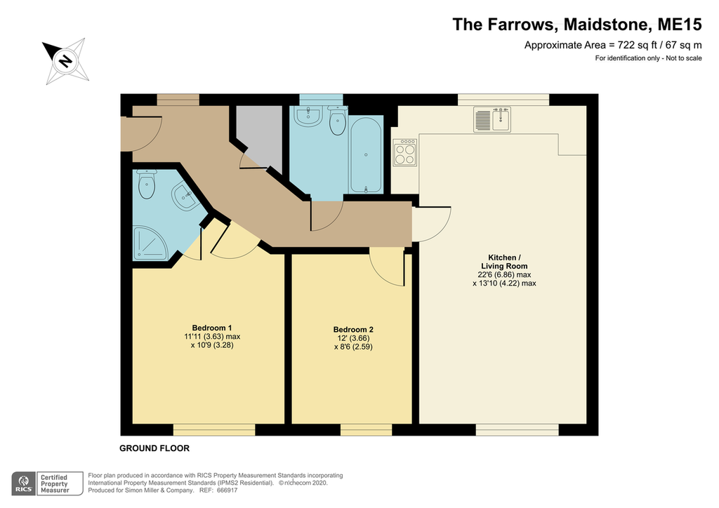 The Farrows, Maidstone 2 bed ground floor flat for sale £190,000