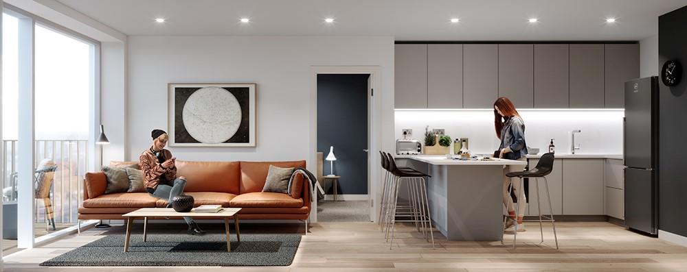 Living Room &amp; Kitchen
