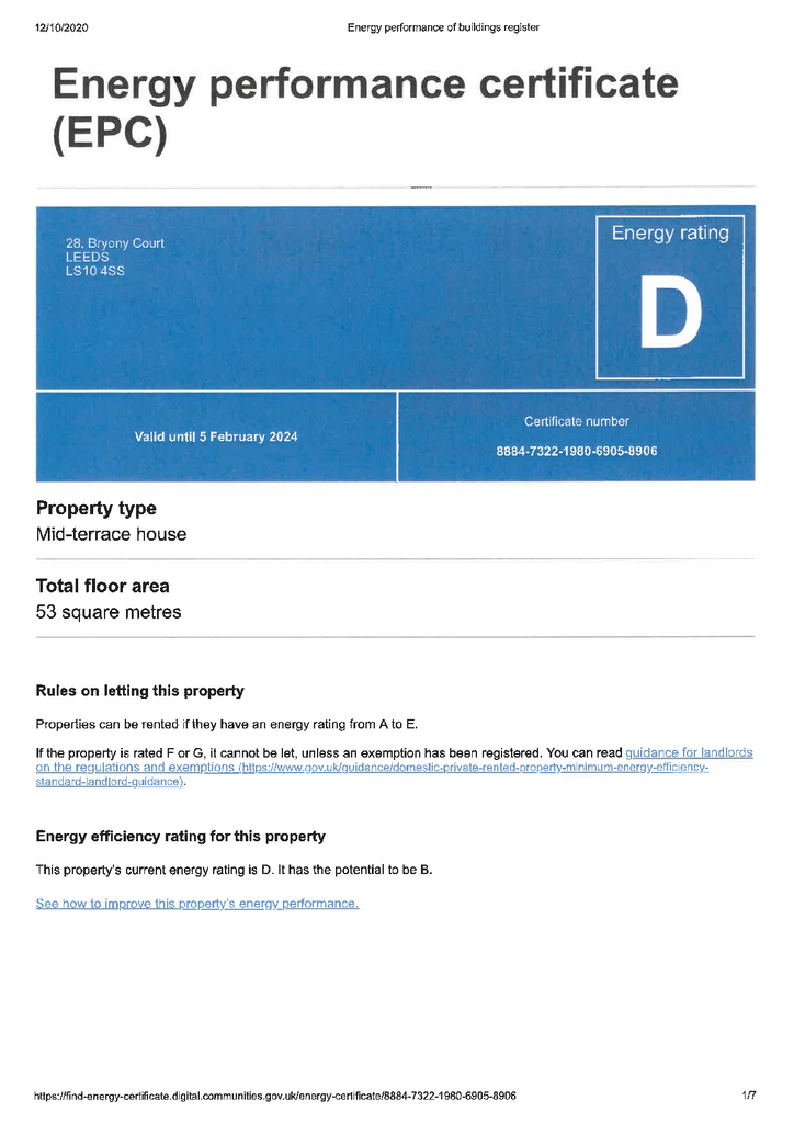 EPC Certificate