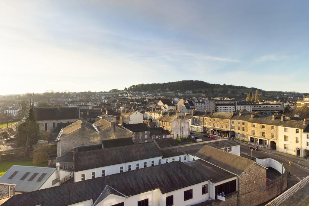 Aspect from the terrace across the town and beyond