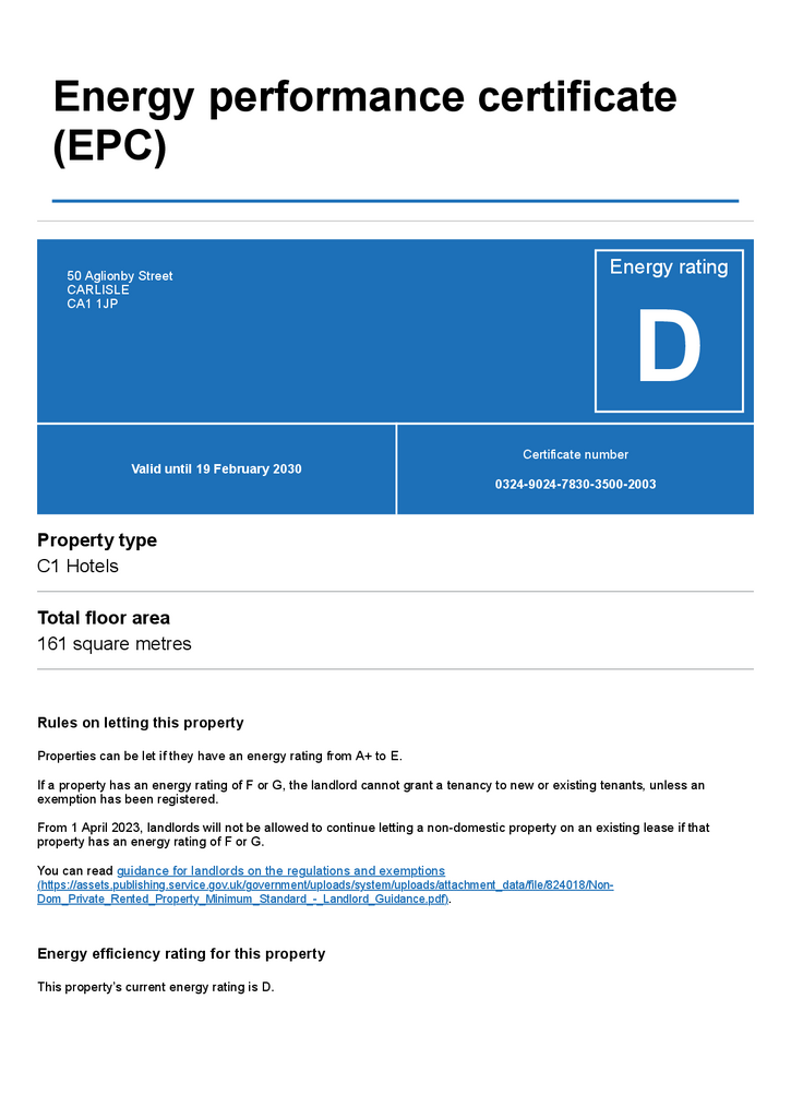 Energy performance certificate (EPC)   50 Aglionb