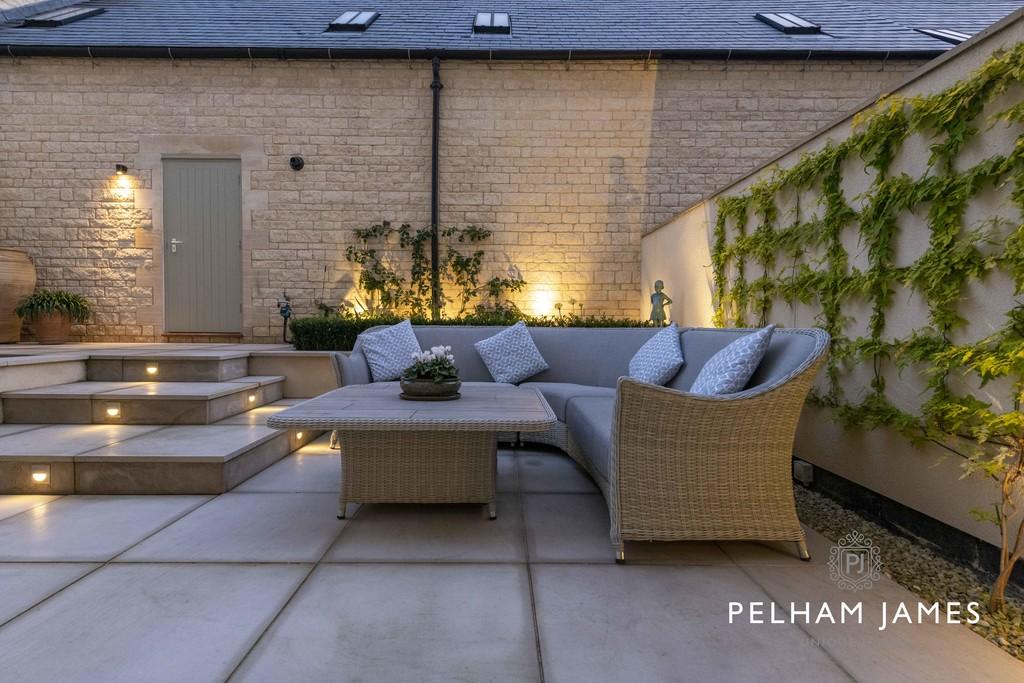 Illuminated courtyard garden