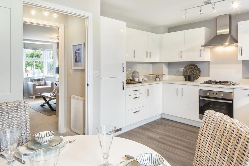 Open plan kitchen with dining area