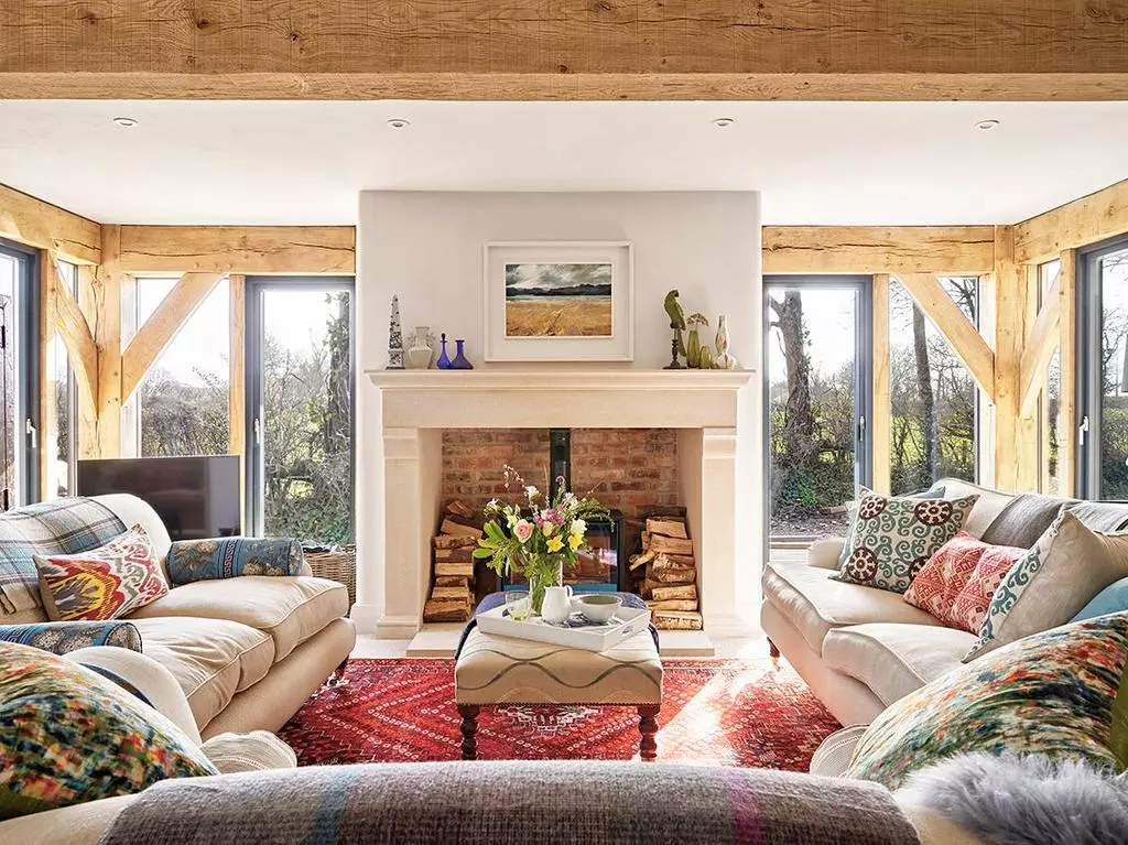 The living room at Everdene, Dorset