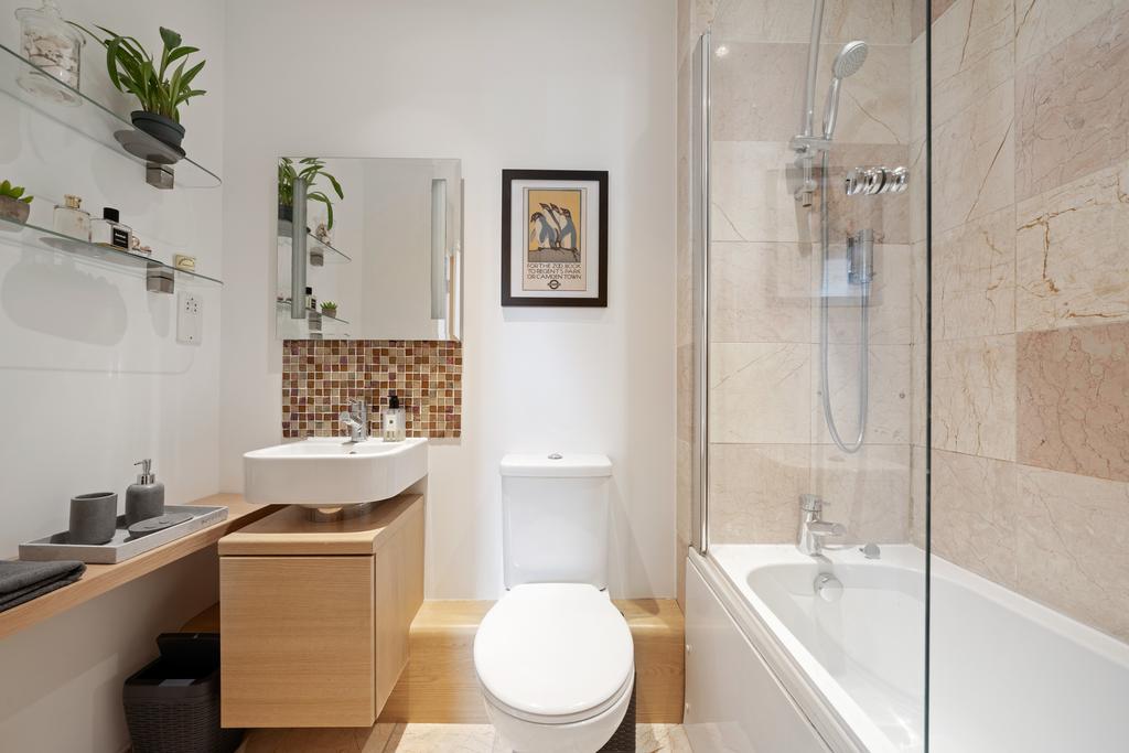 Marble tiled bathroom